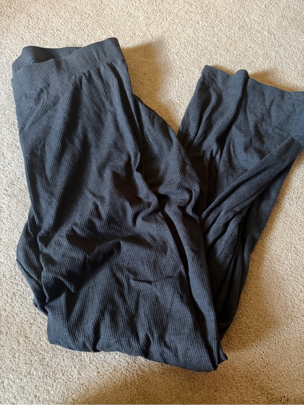 Dark Grey Ribbed Lounge Pants